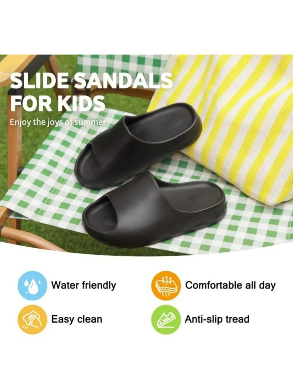 Cozy Kids Cloud Slides | Non-Slip Pillow Slippers for Boys & Girls, Comfort
